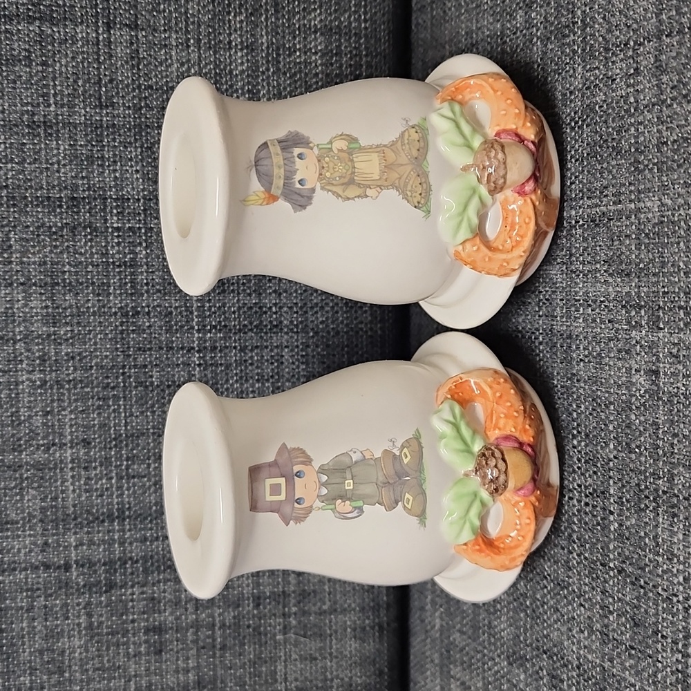 Precious Moments Thanksgiving Candle Holders set